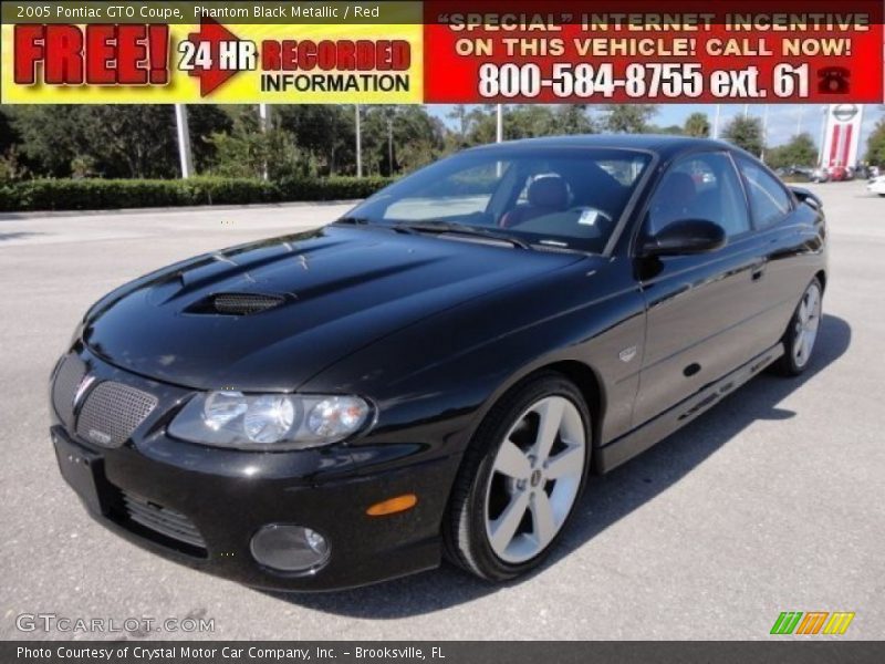 Phantom Black Metallic / Red 2005 Pontiac GTO Coupe