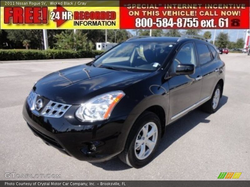 Wicked Black / Gray 2011 Nissan Rogue SV