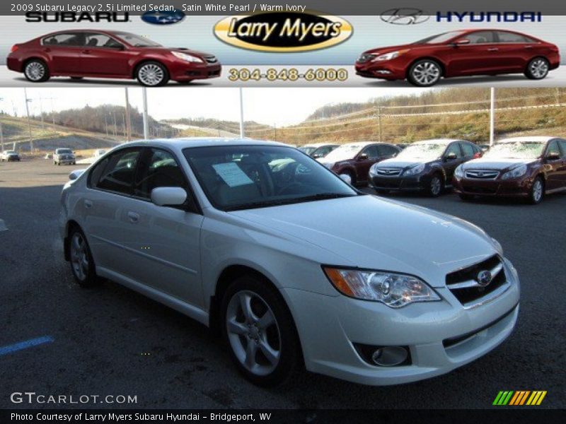 Satin White Pearl / Warm Ivory 2009 Subaru Legacy 2.5i Limited Sedan
