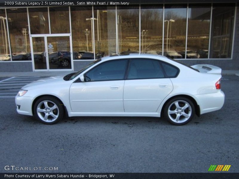 Satin White Pearl / Warm Ivory 2009 Subaru Legacy 2.5i Limited Sedan