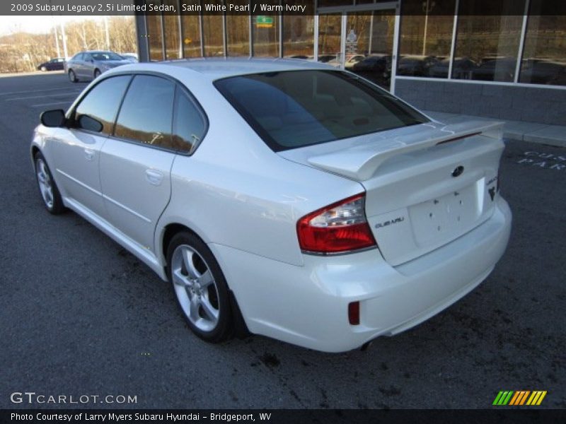 Satin White Pearl / Warm Ivory 2009 Subaru Legacy 2.5i Limited Sedan