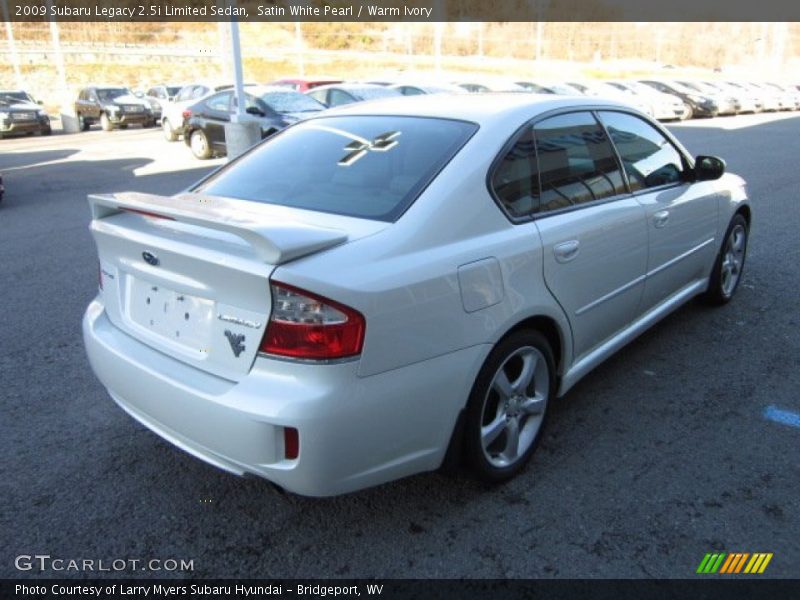 Satin White Pearl / Warm Ivory 2009 Subaru Legacy 2.5i Limited Sedan