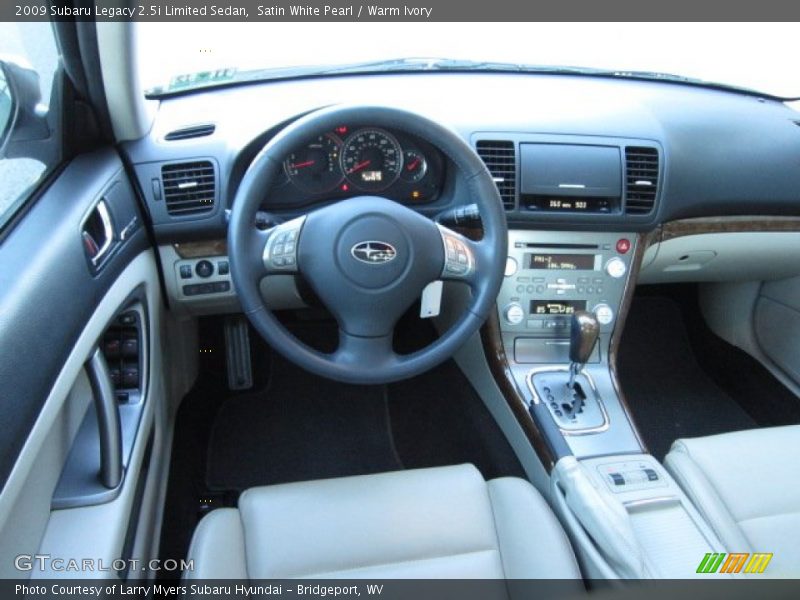 Satin White Pearl / Warm Ivory 2009 Subaru Legacy 2.5i Limited Sedan