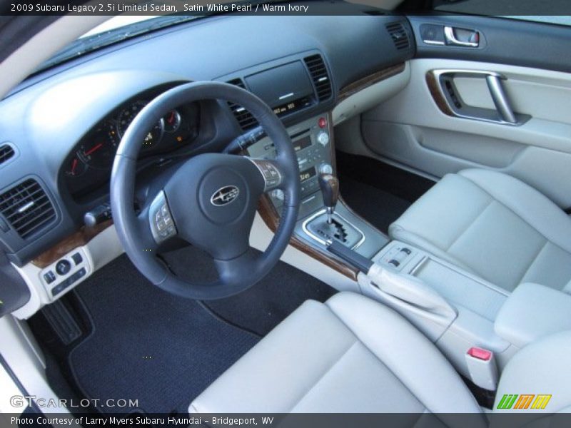 Satin White Pearl / Warm Ivory 2009 Subaru Legacy 2.5i Limited Sedan