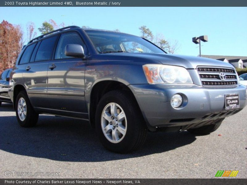 Bluestone Metallic / Ivory 2003 Toyota Highlander Limited 4WD