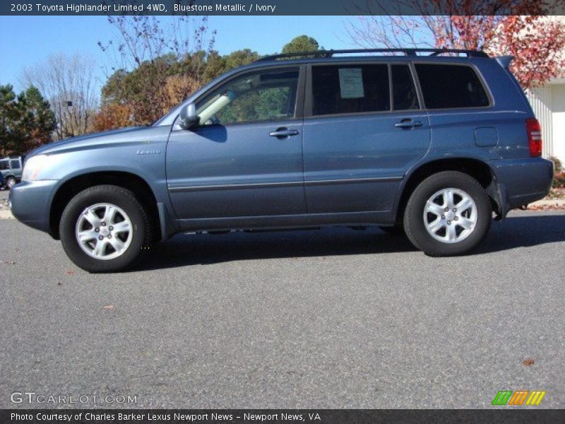 Bluestone Metallic / Ivory 2003 Toyota Highlander Limited 4WD