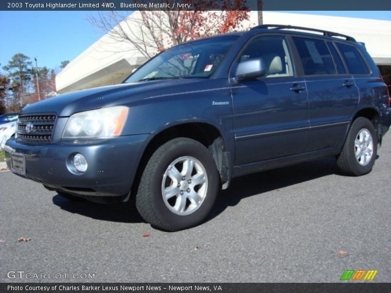 Bluestone Metallic / Ivory 2003 Toyota Highlander Limited 4WD