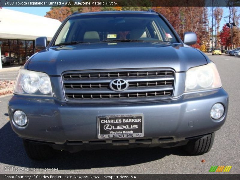 Bluestone Metallic / Ivory 2003 Toyota Highlander Limited 4WD
