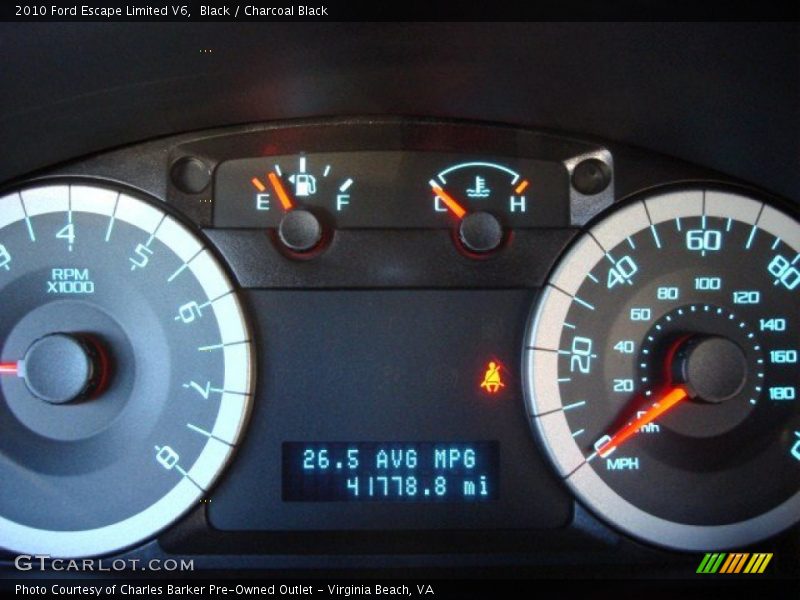 Black / Charcoal Black 2010 Ford Escape Limited V6