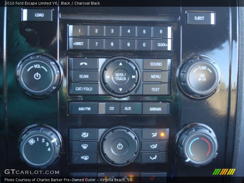 Black / Charcoal Black 2010 Ford Escape Limited V6