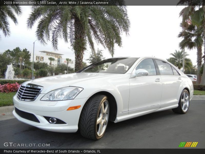 Arctic White / Savanna/Cashmere 2009 Mercedes-Benz S 550 Sedan