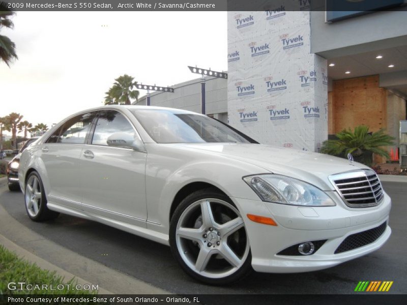 Arctic White / Savanna/Cashmere 2009 Mercedes-Benz S 550 Sedan