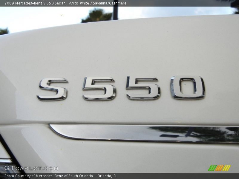Arctic White / Savanna/Cashmere 2009 Mercedes-Benz S 550 Sedan
