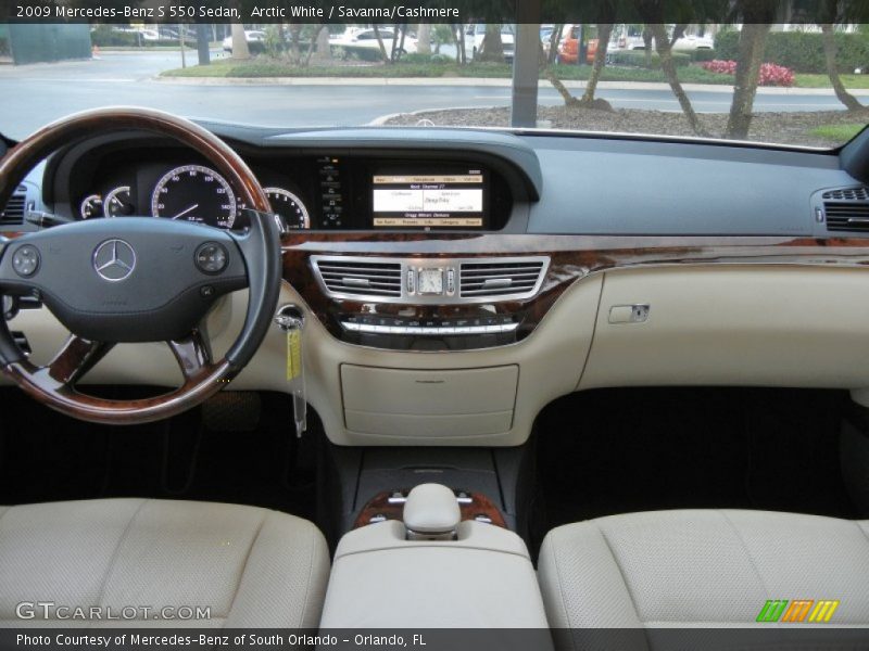 Arctic White / Savanna/Cashmere 2009 Mercedes-Benz S 550 Sedan