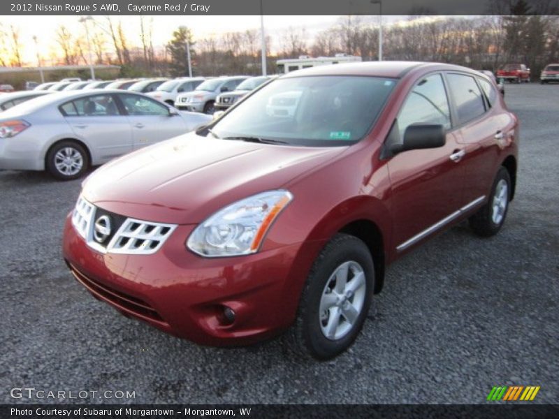 Cayenne Red / Gray 2012 Nissan Rogue S AWD