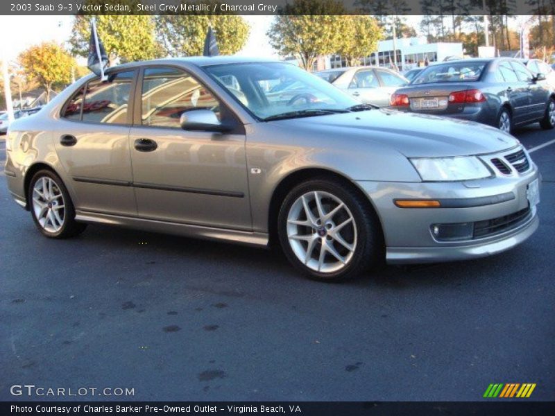Steel Grey Metallic / Charcoal Grey 2003 Saab 9-3 Vector Sedan