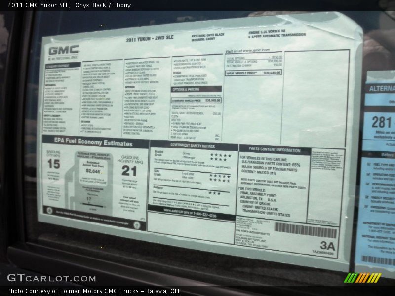 Onyx Black / Ebony 2011 GMC Yukon SLE