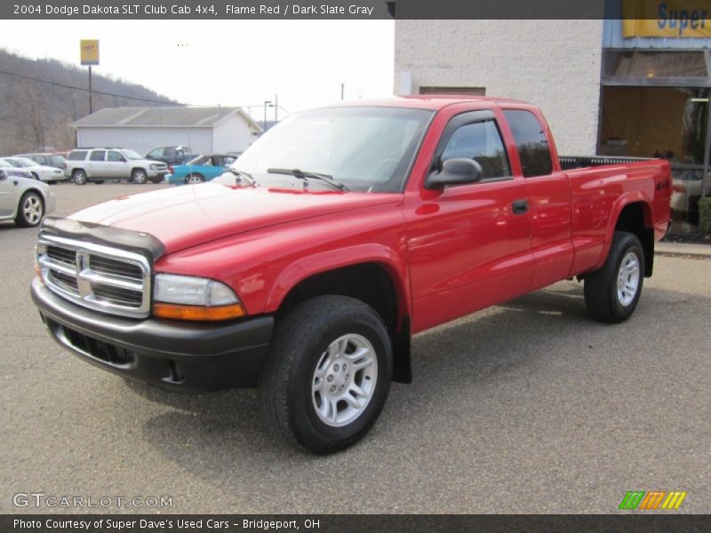 Flame Red / Dark Slate Gray 2004 Dodge Dakota SLT Club Cab 4x4