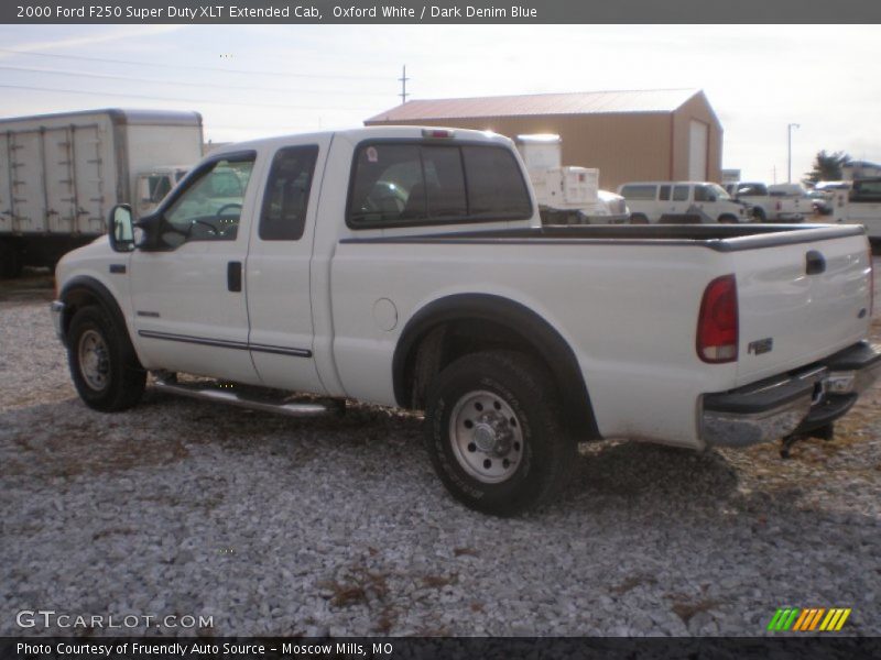 Oxford White / Dark Denim Blue 2000 Ford F250 Super Duty XLT Extended Cab