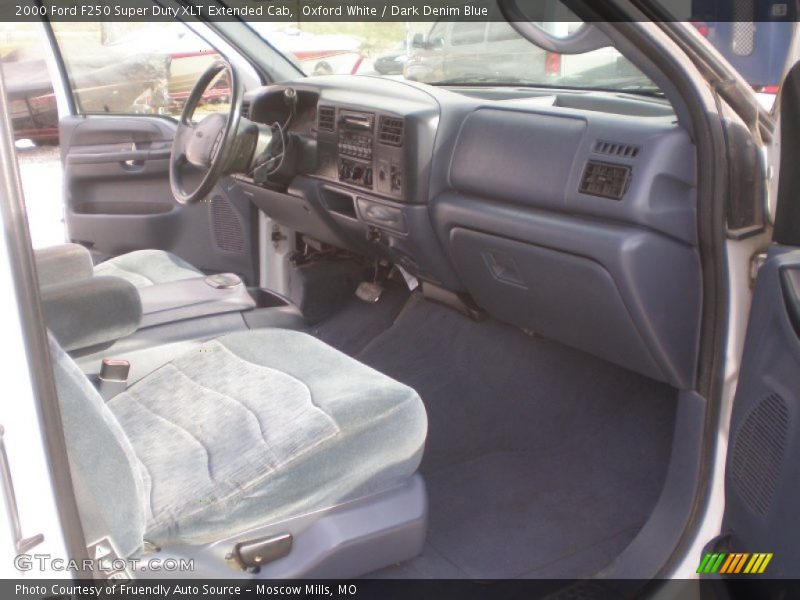 Oxford White / Dark Denim Blue 2000 Ford F250 Super Duty XLT Extended Cab