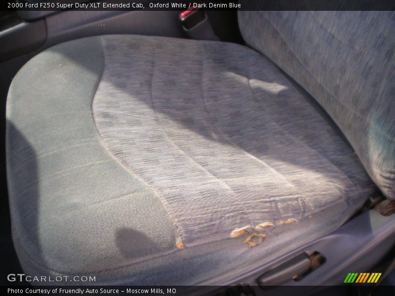 Oxford White / Dark Denim Blue 2000 Ford F250 Super Duty XLT Extended Cab