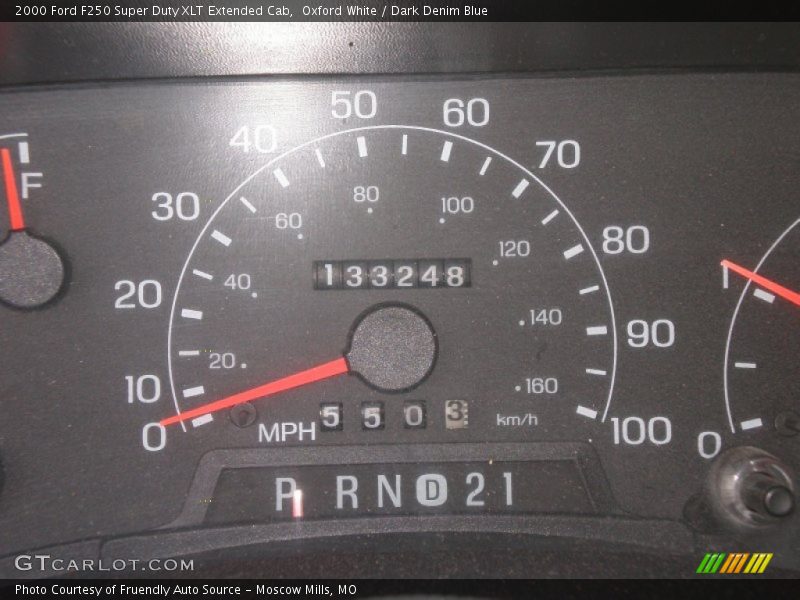 Oxford White / Dark Denim Blue 2000 Ford F250 Super Duty XLT Extended Cab