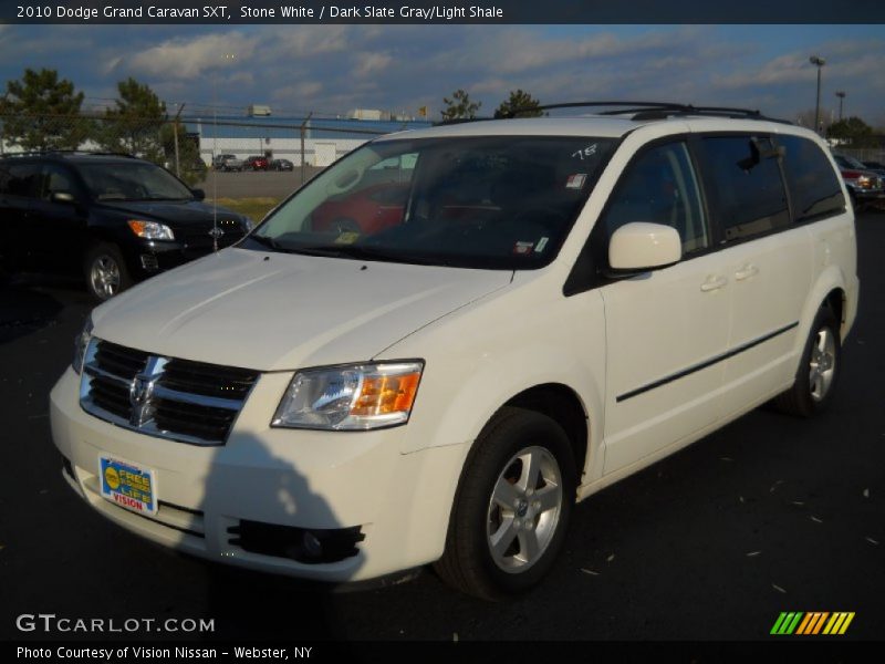 Stone White / Dark Slate Gray/Light Shale 2010 Dodge Grand Caravan SXT