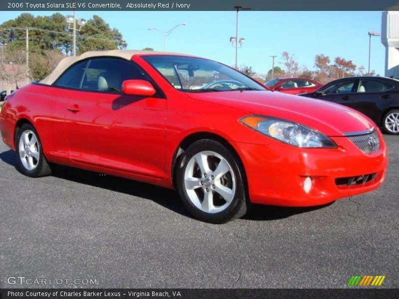 Absolutely Red / Ivory 2006 Toyota Solara SLE V6 Convertible