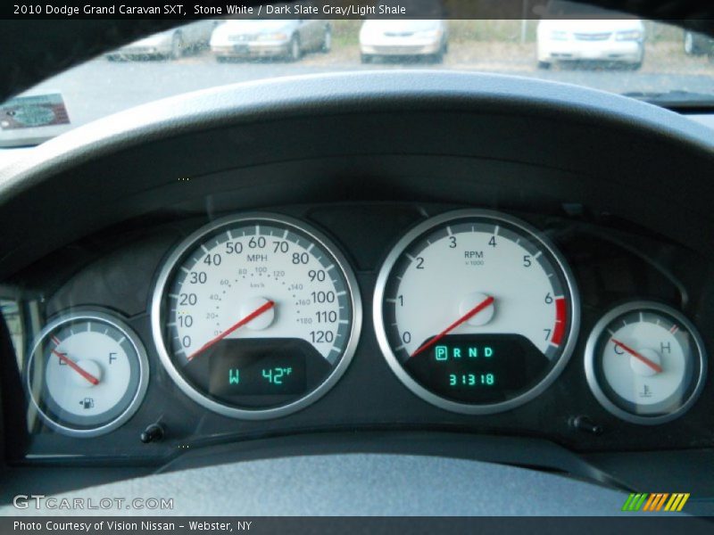 Stone White / Dark Slate Gray/Light Shale 2010 Dodge Grand Caravan SXT