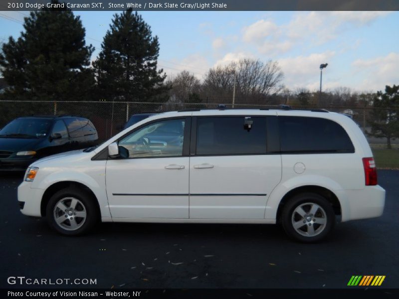 Stone White / Dark Slate Gray/Light Shale 2010 Dodge Grand Caravan SXT