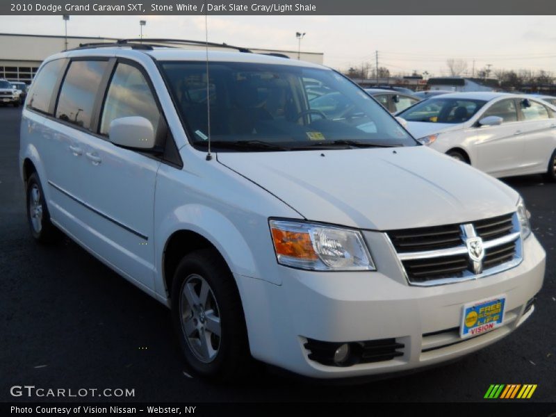 Stone White / Dark Slate Gray/Light Shale 2010 Dodge Grand Caravan SXT