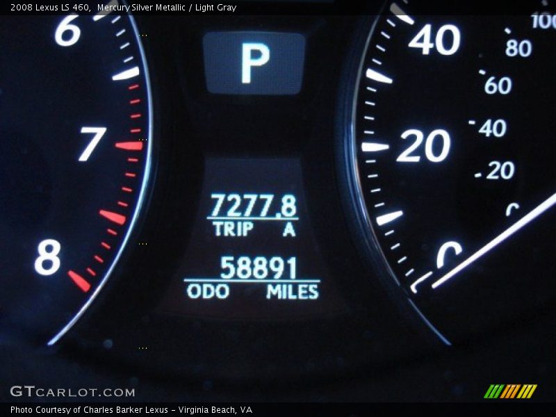 Mercury Silver Metallic / Light Gray 2008 Lexus LS 460