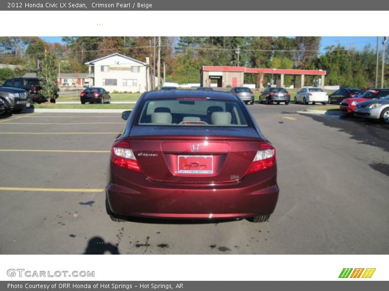 Crimson Pearl / Beige 2012 Honda Civic LX Sedan
