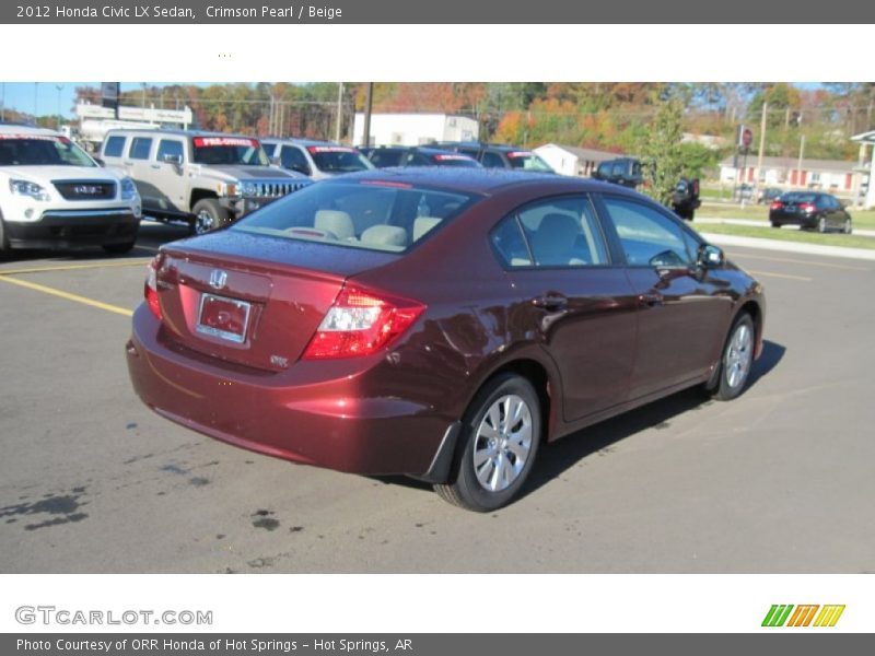 Crimson Pearl / Beige 2012 Honda Civic LX Sedan