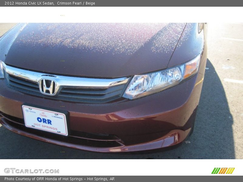 Crimson Pearl / Beige 2012 Honda Civic LX Sedan