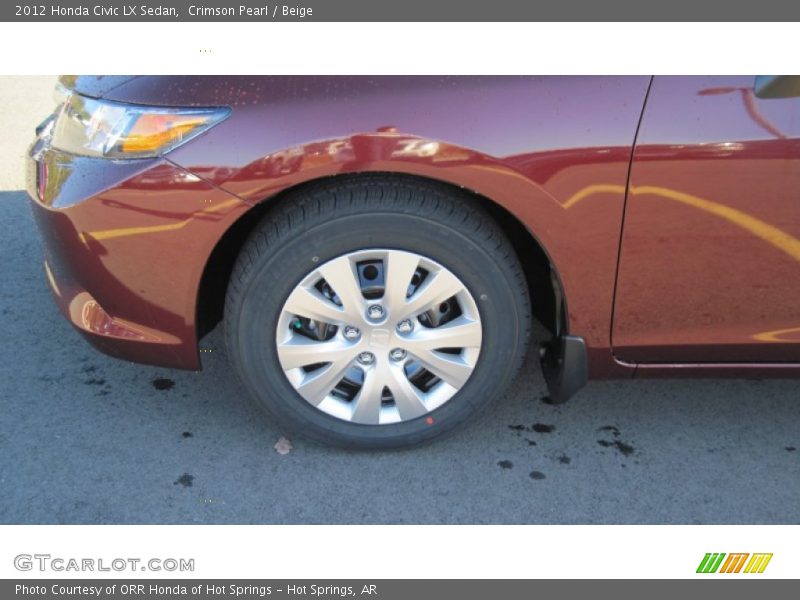 Crimson Pearl / Beige 2012 Honda Civic LX Sedan