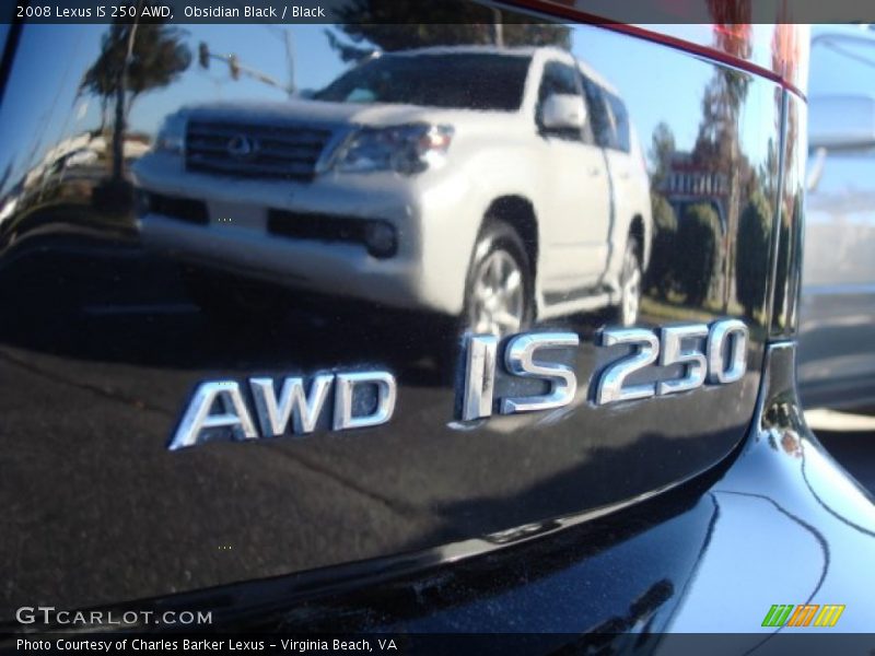 Obsidian Black / Black 2008 Lexus IS 250 AWD