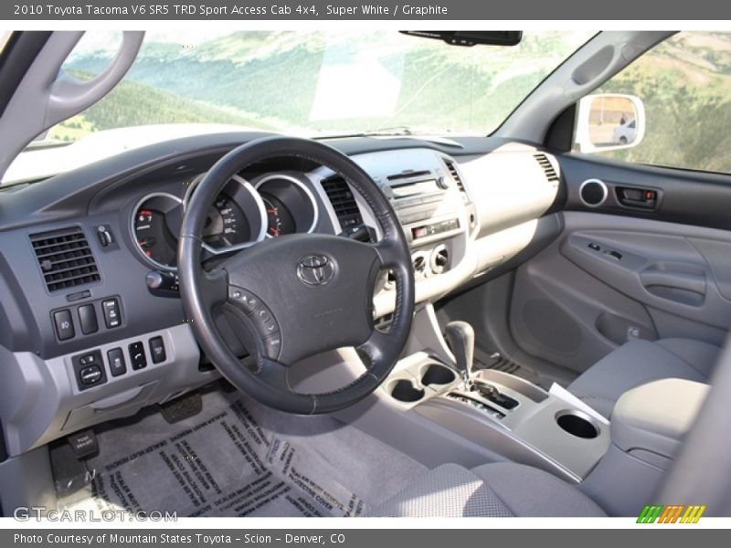 Super White / Graphite 2010 Toyota Tacoma V6 SR5 TRD Sport Access Cab 4x4