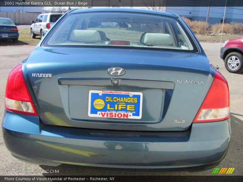 Ocean Blue / Beige 2001 Hyundai Elantra GLS