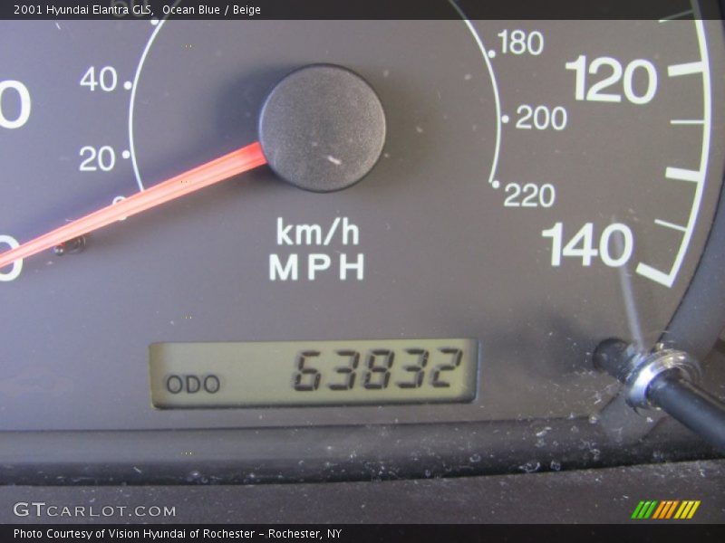 Ocean Blue / Beige 2001 Hyundai Elantra GLS