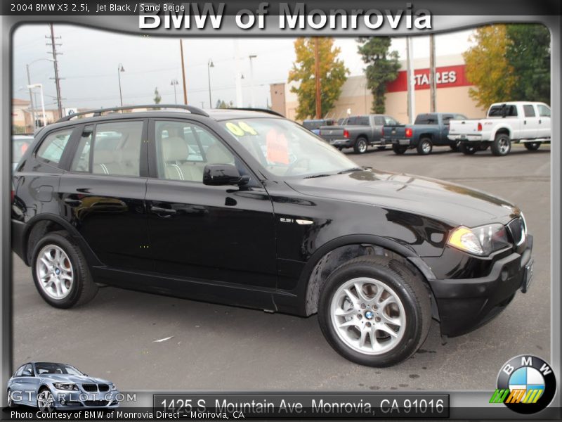 Jet Black / Sand Beige 2004 BMW X3 2.5i