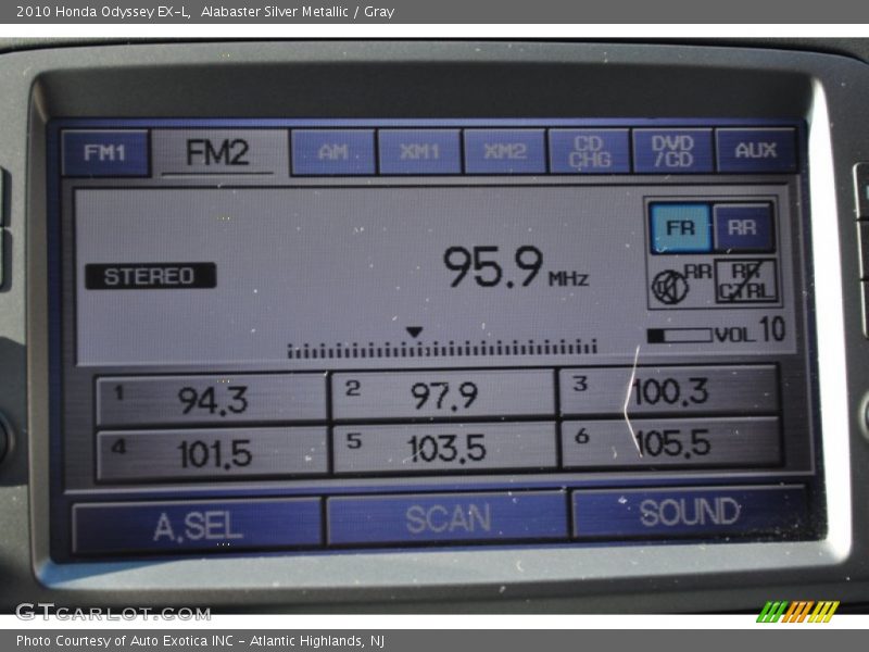 Alabaster Silver Metallic / Gray 2010 Honda Odyssey EX-L