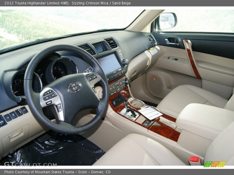 Sizzling Crimson Mica / Sand Beige 2012 Toyota Highlander Limited 4WD