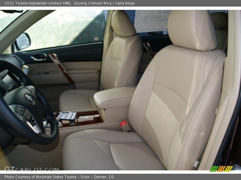 Sizzling Crimson Mica / Sand Beige 2012 Toyota Highlander Limited 4WD