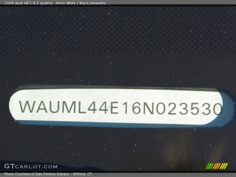 Arctic White / Black/Amaretto 2006 Audi A8 L 4.2 quattro