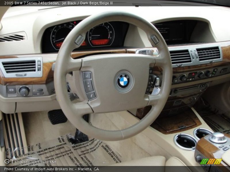 Jet Black / Dark Beige/Beige III 2005 BMW 7 Series 745Li Sedan