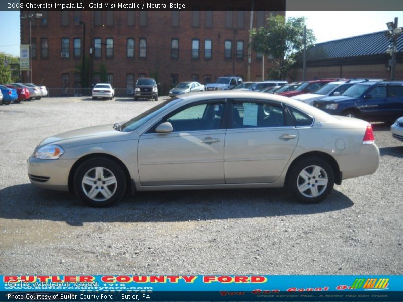 Gold Mist Metallic / Neutral Beige 2008 Chevrolet Impala LS
