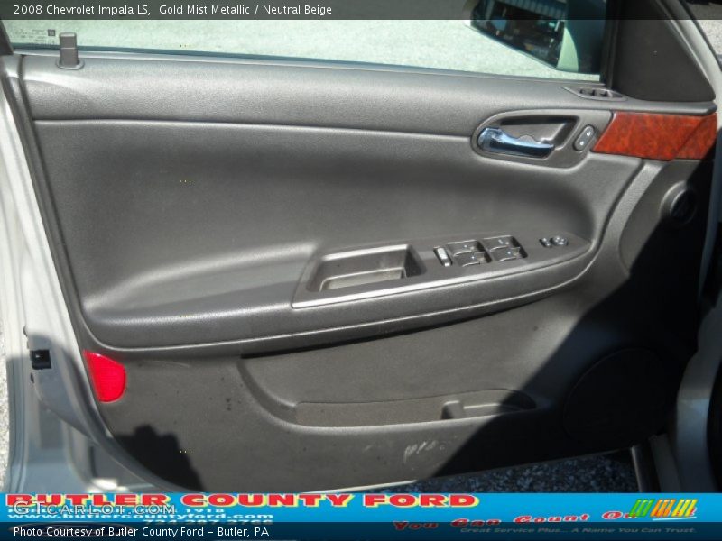Gold Mist Metallic / Neutral Beige 2008 Chevrolet Impala LS