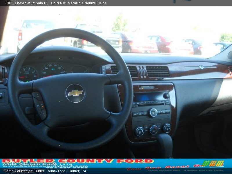 Gold Mist Metallic / Neutral Beige 2008 Chevrolet Impala LS