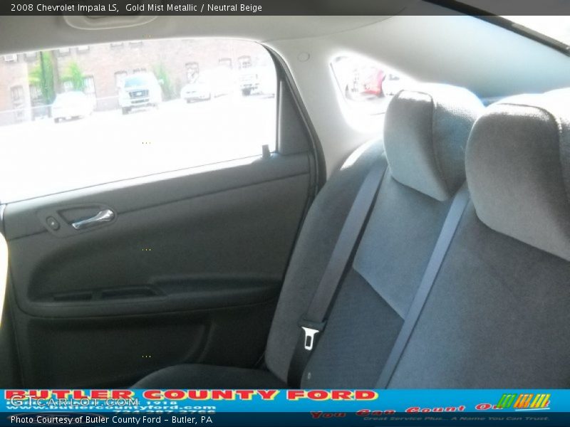 Gold Mist Metallic / Neutral Beige 2008 Chevrolet Impala LS